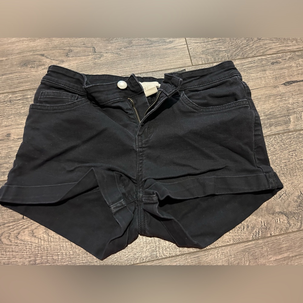 Black jean shorts from HM size 4 in women's
